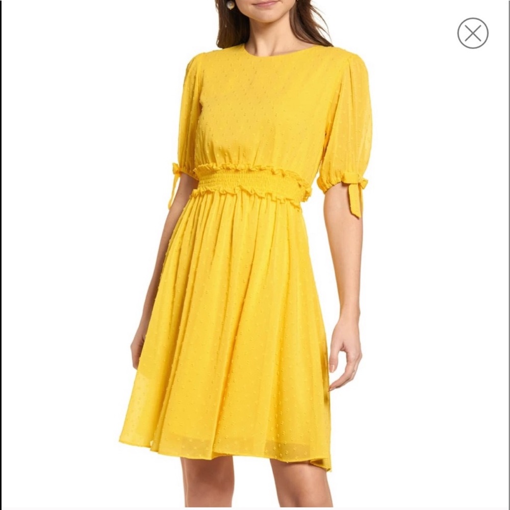 Rachel Parcell Yellow Smocked Dress